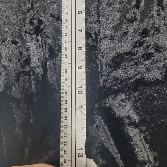 Black velvet flare witchy dark hippie moody Stevie Nicks whimsigoth pull on pant - Picture 5 of 6